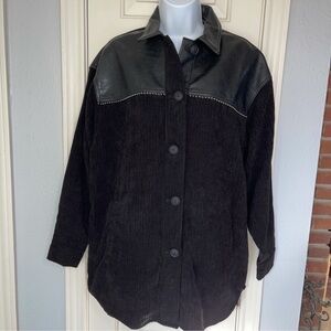 Zara Contrasting Corduroy Oversized Shirt.